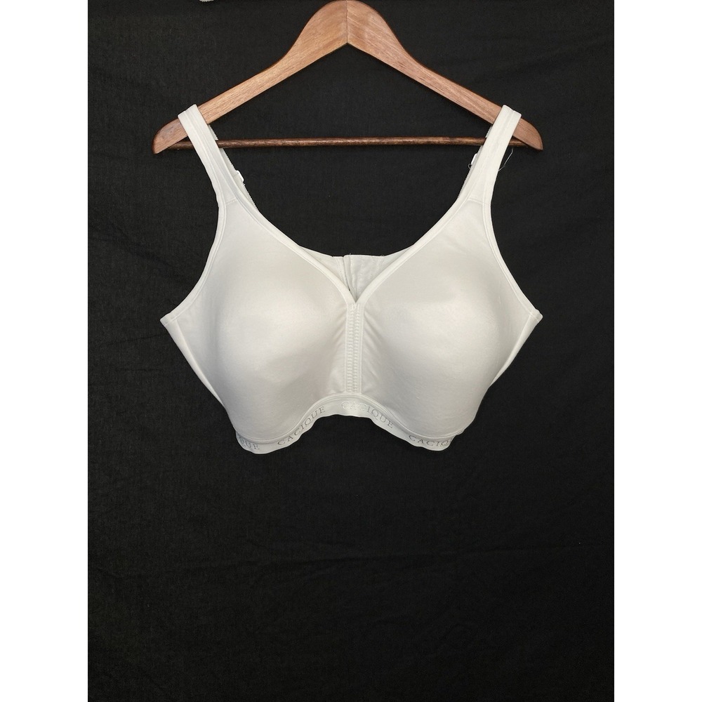Cacique Wireless Bra Size 44F Comfort Lightly Lined White Full Coverage Soft Cup